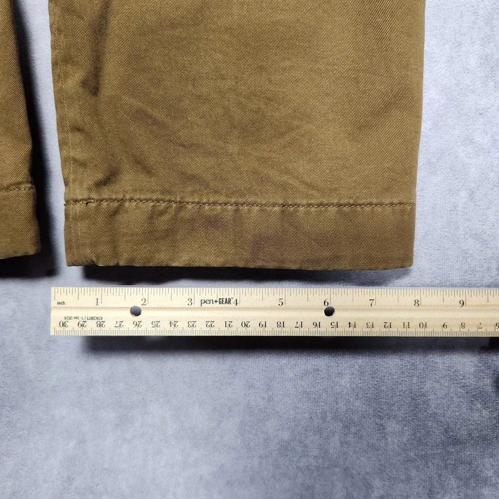 J Crew The Sutton Flannel Lined Khaki Chino Pants Mens 38x32 Brown Plaid Lining